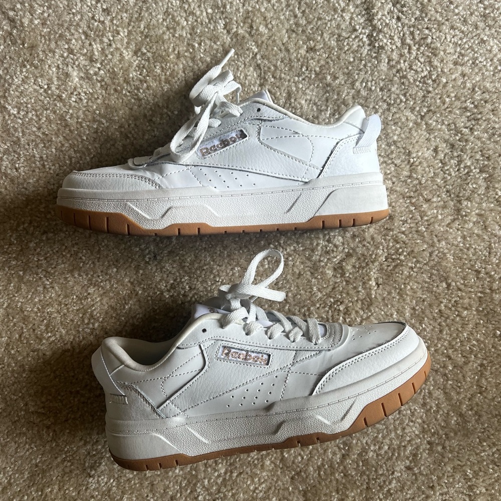 Reebok White Sneakers with Gum Sole